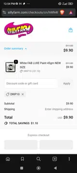 DRIP10 coupon verification screenshot