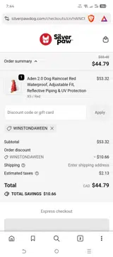 WINSTONDAWEEN coupon verification screenshot