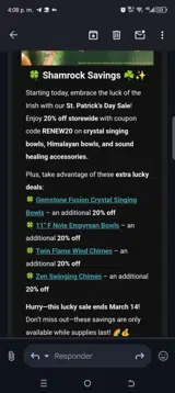 RENEW20 coupon verification screenshot
