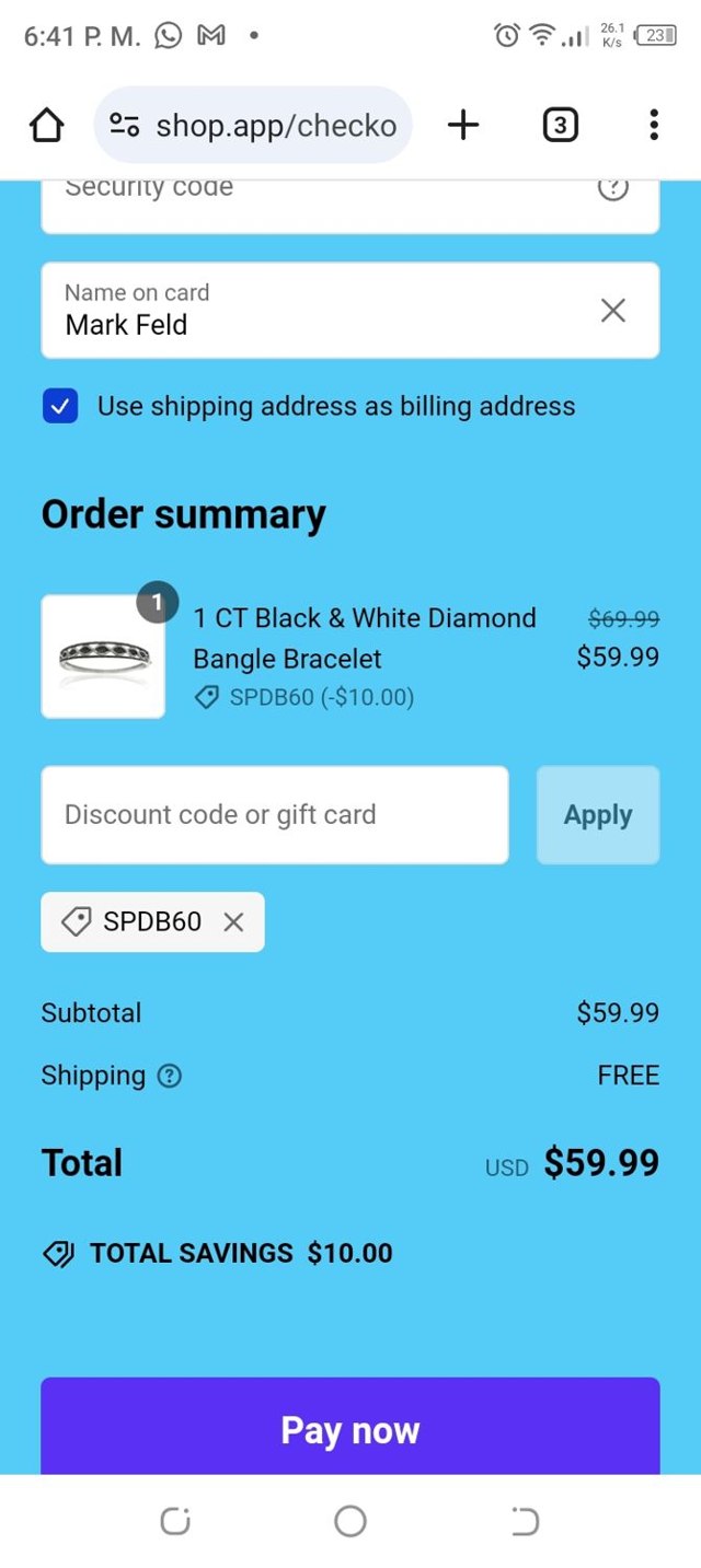 SilverSpeck checkout page showing SilverSpeck promo code box | Screenshot taken by SimplyCodes community member on Feb 21, 2025