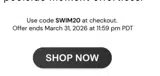 swim20 coupon verification screenshot