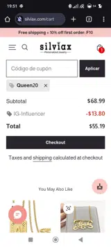 queen20 coupon verification screenshot