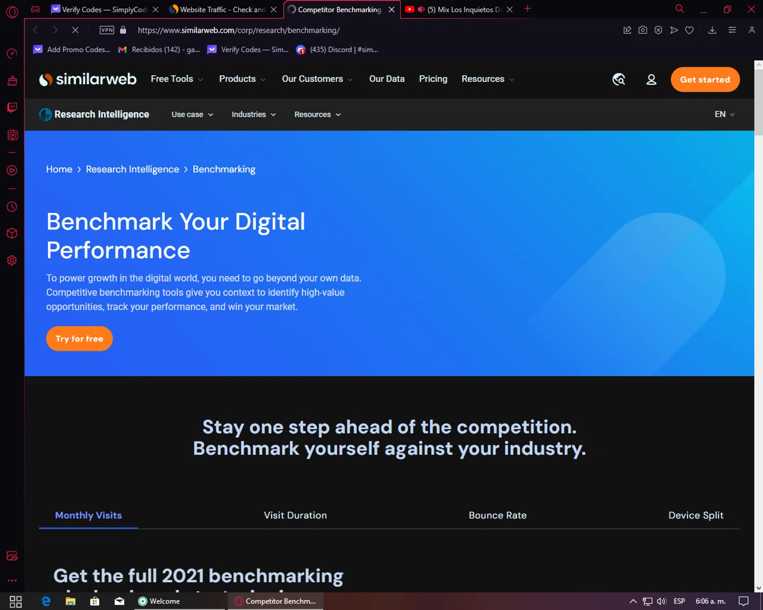 SimilarWeb checkout page showing SimilarWeb promo code box | Screenshot taken by SimplyCodes community member on Sep 16, 2023