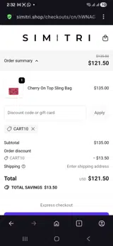 Cart10 coupon verification screenshot