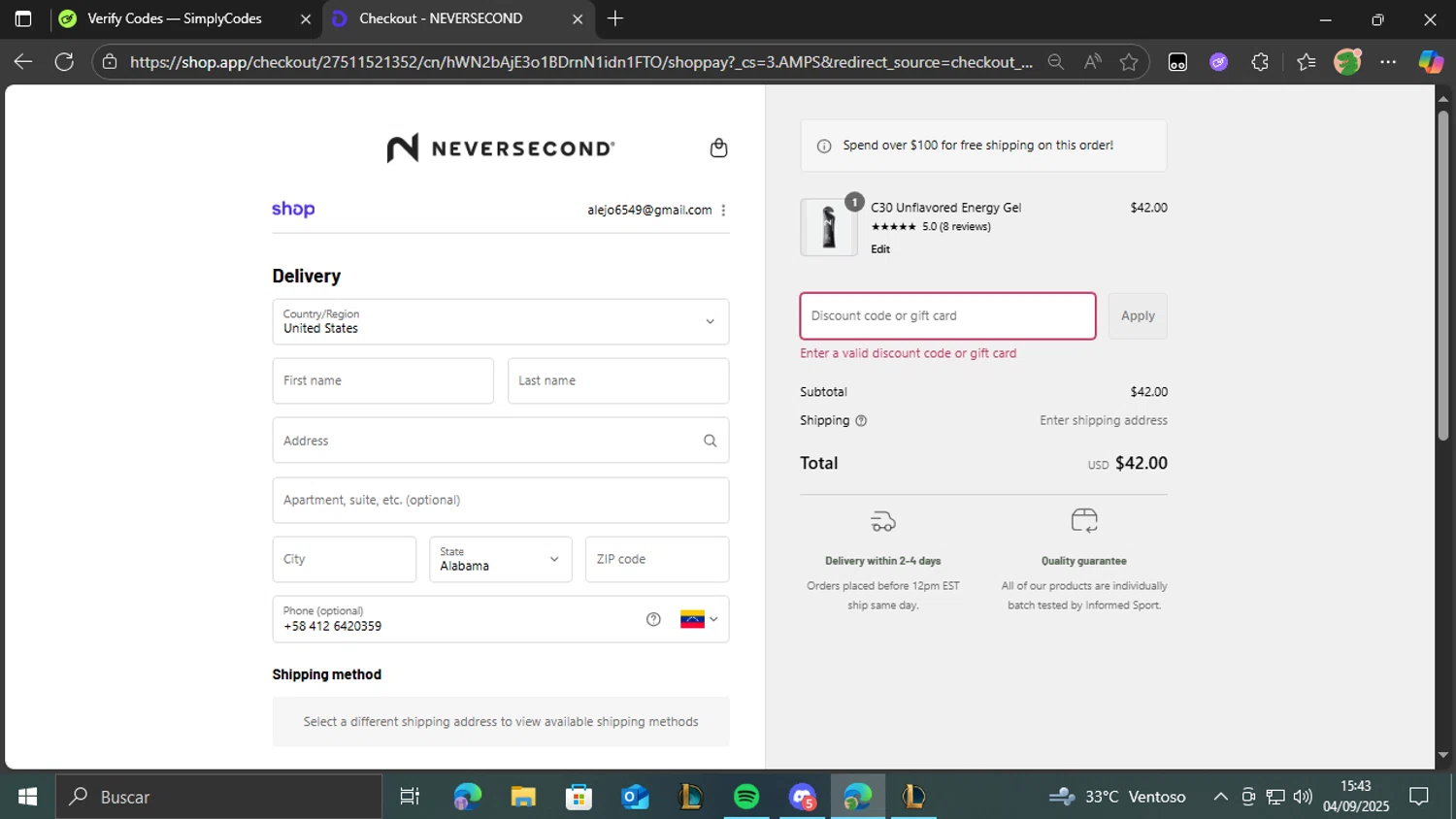 Simone I. Smith discount code screenshot showing code NIECY applied at Simone I. Smith checkout page. Uploaded by SimplyCodes community member pedrolol on Sep 4, 2025