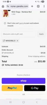 Simone Perele US coupon verification screenshot