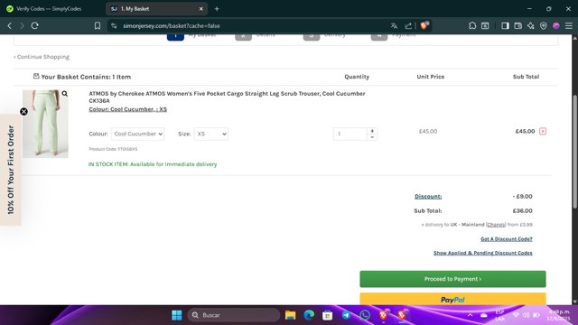 Simon Jersey checkout page showing Simon Jersey discount code box | Screenshot taken by SimplyCodes community member on Aug 12, 2025