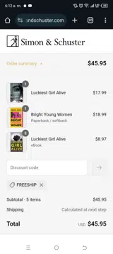 Freeship coupon verification screenshot
