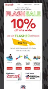 Simplay3 coupon verification screenshot