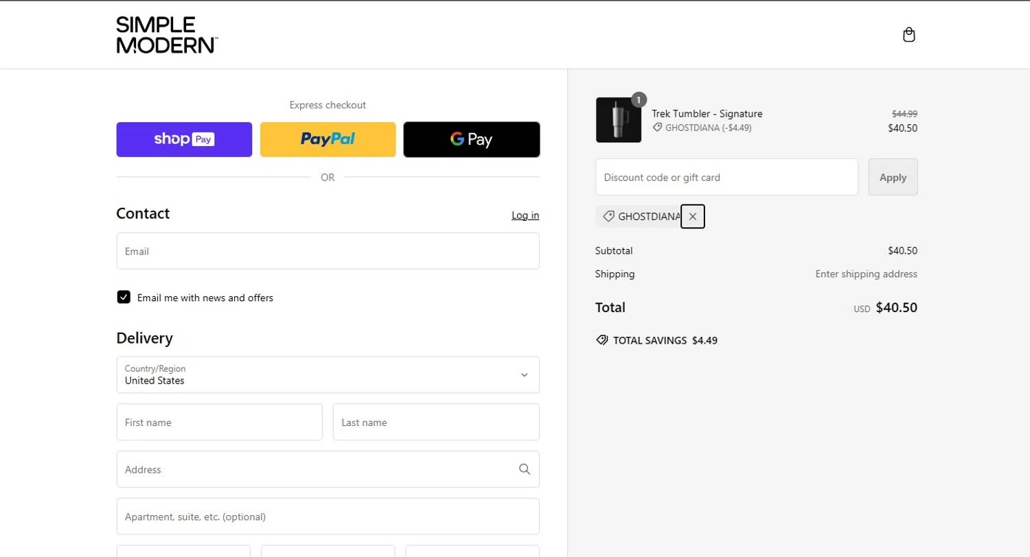 how to use Simple Modern coupons