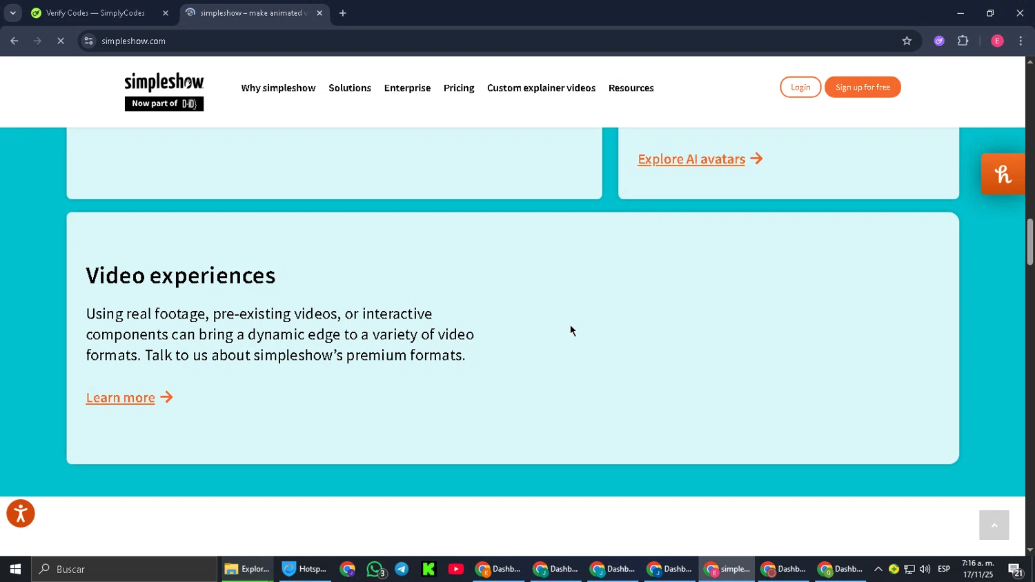 simpleshow promo code screenshot showing code MYDEAL20 applied at simpleshow checkout page. Uploaded by SimplyCodes community member CouponGuardian8137 on Nov 17, 2025