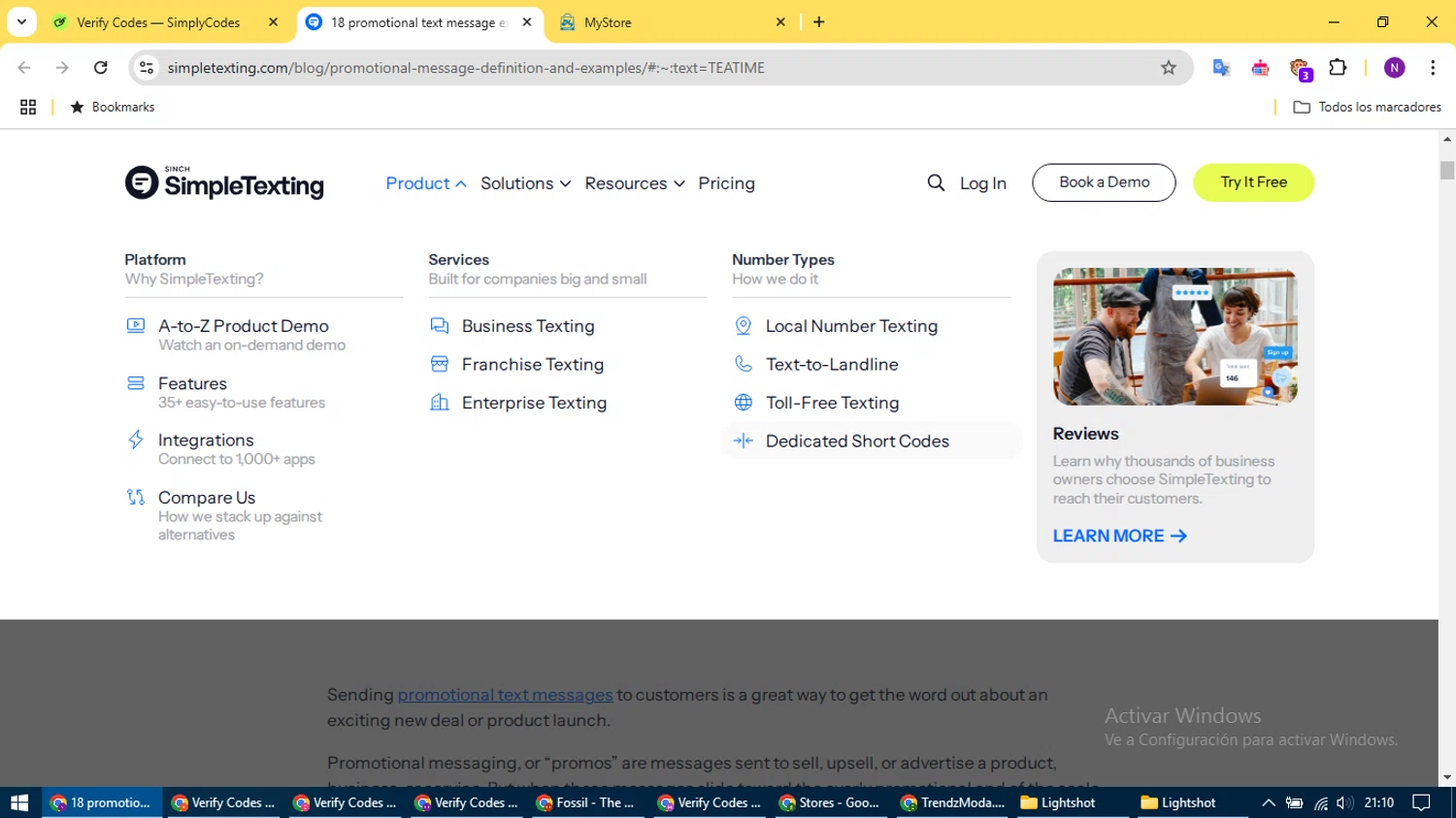 SimpleTexting promo code screenshot showing code TEATIME applied at SimpleTexting checkout page. Uploaded by SimplyCodes community member CleverCurator2158 on Feb 7, 2025