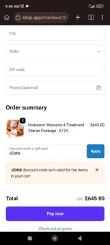 JENNI coupon verification screenshot