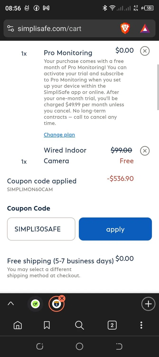 where to use SimpliSafe promo code box