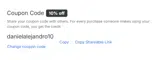 danielalejandro10 coupon verification screenshot