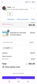 20OFF coupon verification screenshot
