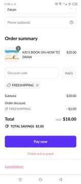 FREESHIPPING coupon verification screenshot