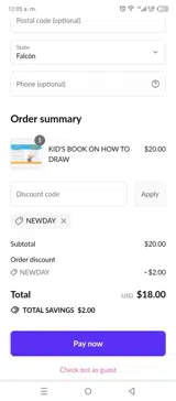 NEWDAY coupon verification screenshot