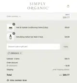 Simply Organic Beauty coupon verification screenshot