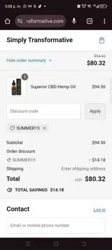 Summer15 coupon verification screenshot