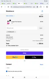 Simsima.co coupon verification screenshot