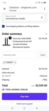 200off coupon verification screenshot