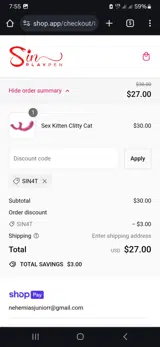 Sin4t coupon verification screenshot