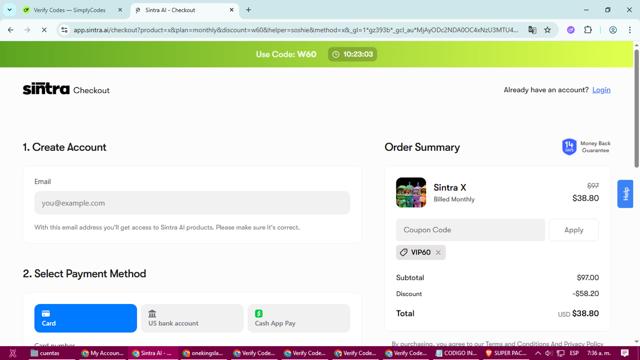 Sintra checkout page showing Sintra discount code box | Screenshot taken by SimplyCodes community member on Sep 6, 2025