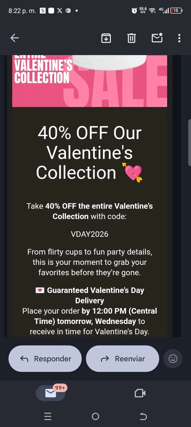 Sip Hip Hooray discount code screenshot showing code VDAY2026 applied at Sip Hip Hooray checkout page. Uploaded by SimplyCodes community member kellymoreno on Feb 11, 2026