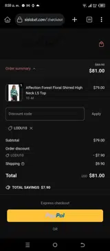 LODU10 coupon verification screenshot