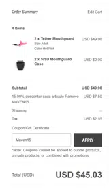 Maven15 coupon verification screenshot