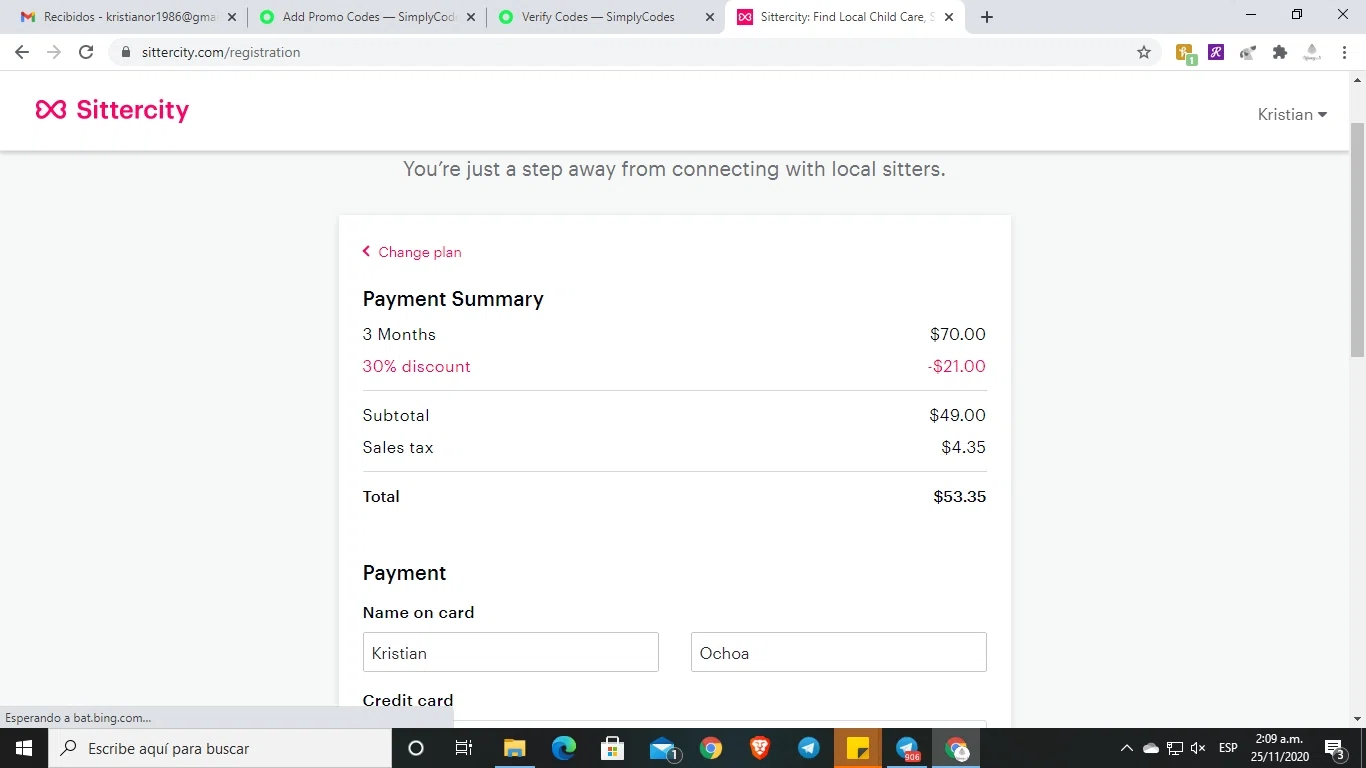 where to use Sittercity promo code box