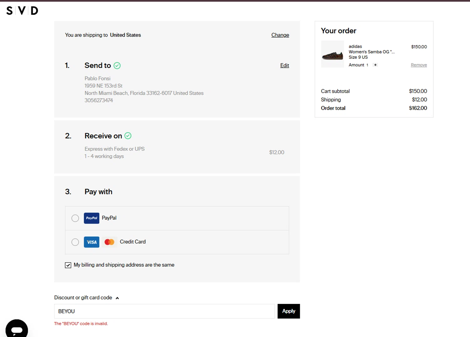 Sivasdescalzo discount code screenshot showing code BEYOU applied at Sivasdescalzo checkout page. Uploaded by SimplyCodes community member DiscountEagle6247 on Mar 4, 2025
