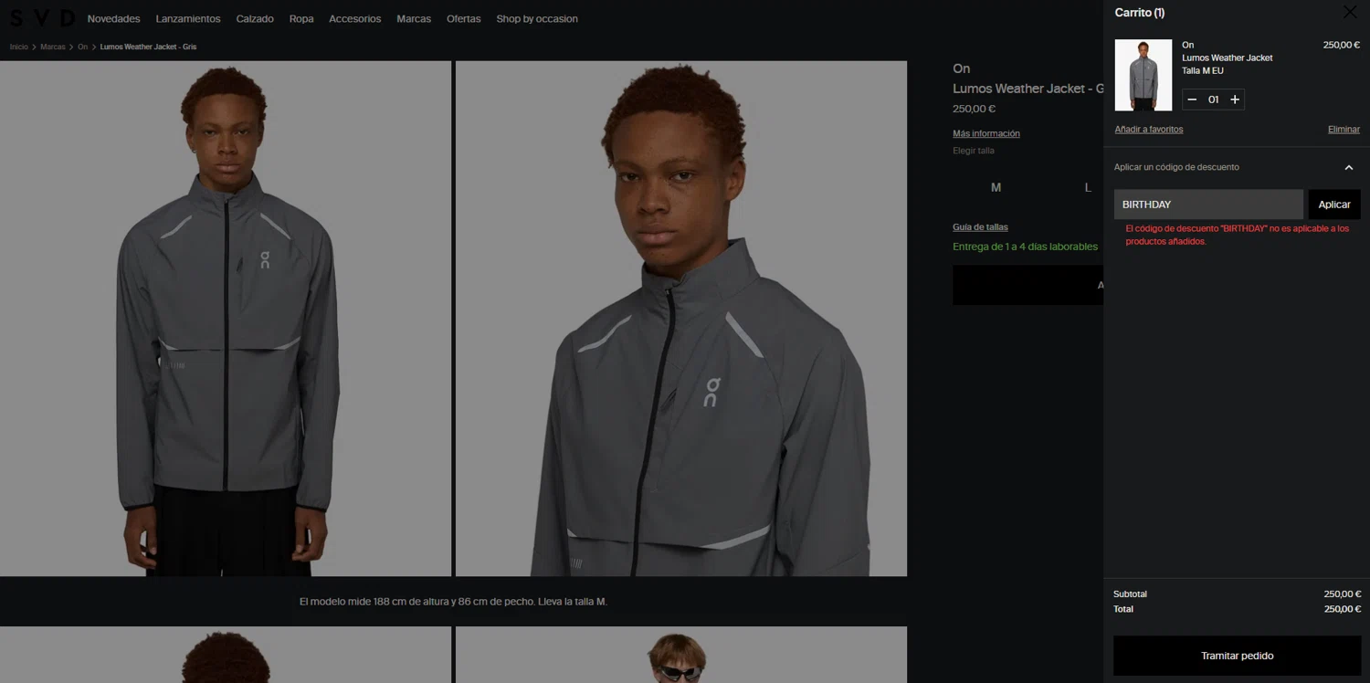 Sivasdescalzo discount code screenshot showing code BIRTHDAY applied at Sivasdescalzo checkout page. Uploaded by SimplyCodes community member ScanEagle5120 on Nov 14, 2025