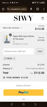 Ind50 coupon verification screenshot