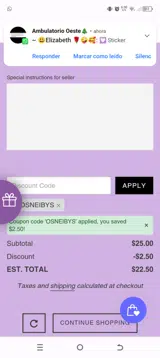 OSNEIBYS coupon verification screenshot