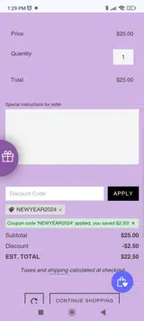 NEWYEAR2024 coupon verification screenshot