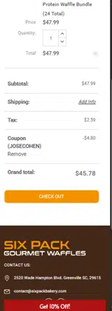 JOSECOHEN coupon verification screenshot