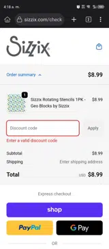 STENCILS20 coupon verification screenshot