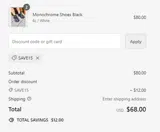 SAVE15 coupon verification screenshot