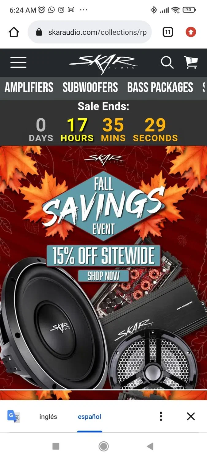 Skar Audio checkout page showing Skar Audio discount code box | Screenshot taken by SimplyCodes community member on Sep 22, 2024