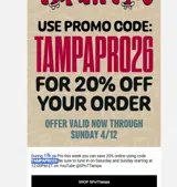 TAMPAPRO26 coupon verification screenshot
