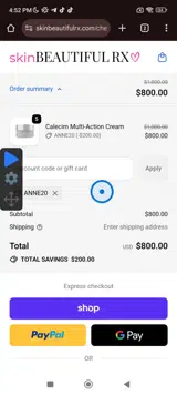 ANNE20 coupon verification screenshot
