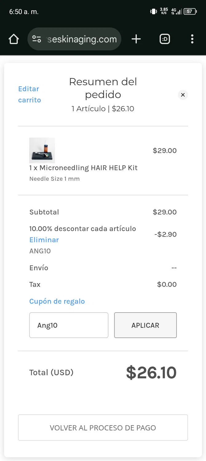 Skin Biology coupon code screenshot showing code Ang10 applied at Skin Biology checkout page. Uploaded by SimplyCodes community member Ryan_Garcia on Sep 19, 2025