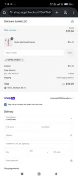 LIVINLARGECO coupon verification screenshot