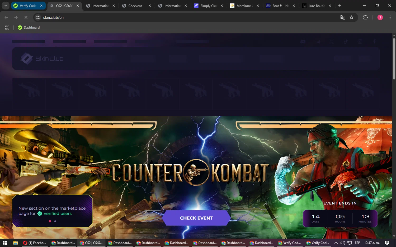 Skin.Club promo code screenshot showing code facebook2024 applied at Skin.Club checkout page. Uploaded by SimplyCodes community member BargainPilot4994 on Apr 1, 2025