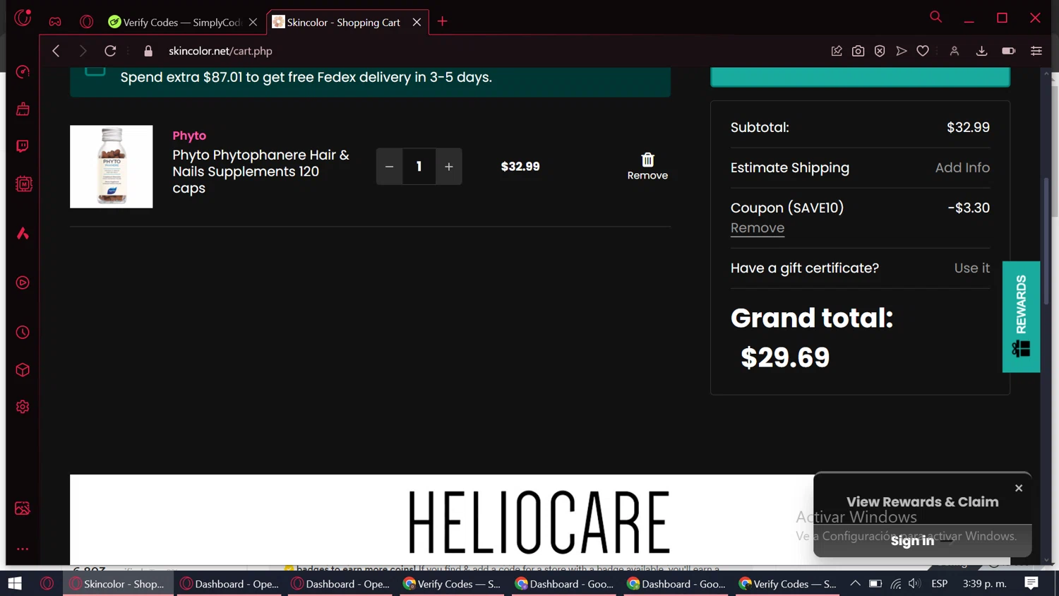 Skin Color checkout page showing Skin Color coupon code box | Screenshot taken by SimplyCodes community member on Jun 24, 2024