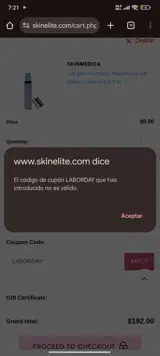 LABORDAY coupon verification screenshot
