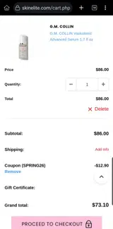 SPRING26 coupon verification screenshot