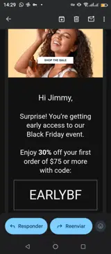 EARLYBF coupon verification screenshot